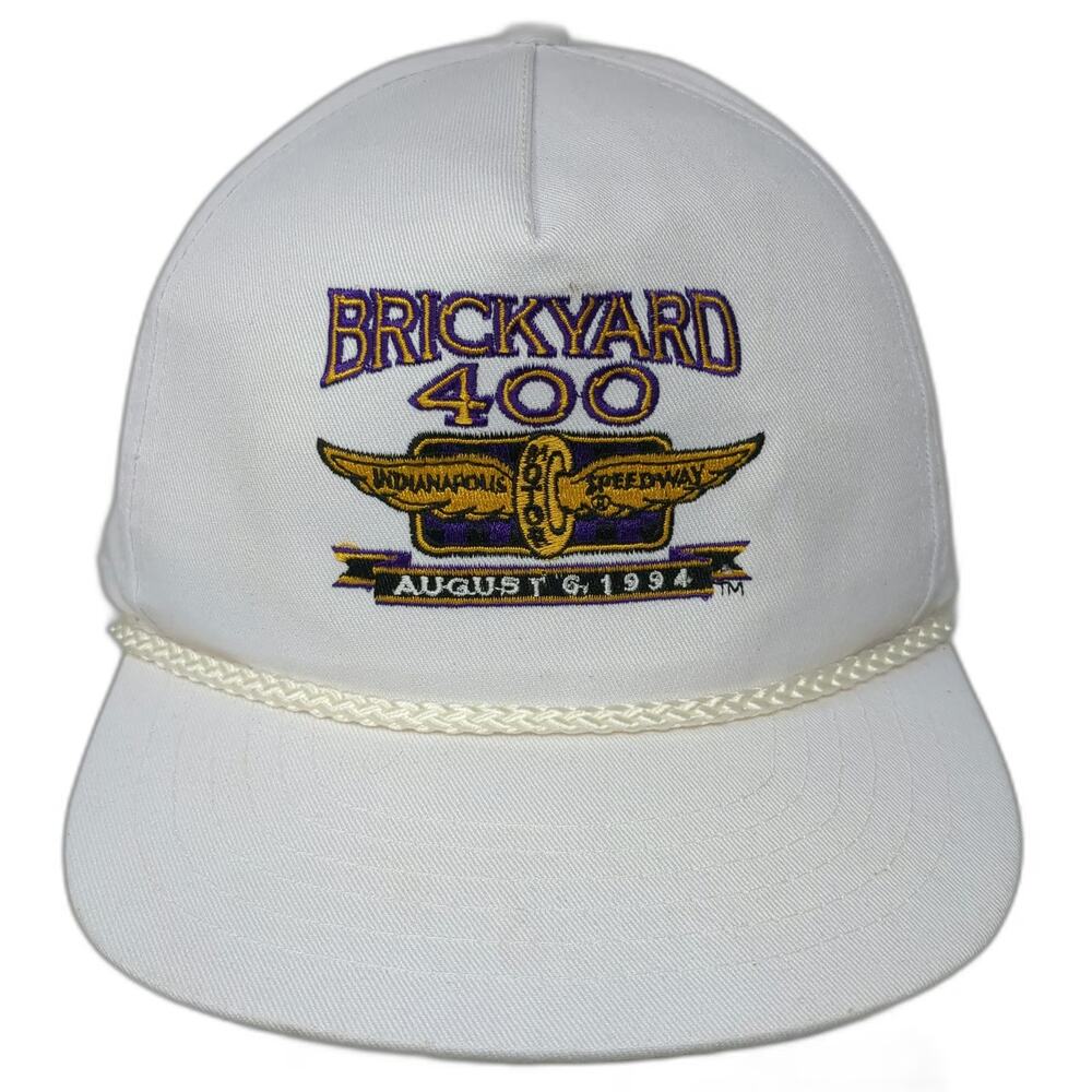 SS Sport Service 5 Panel Hat White One Size Brickyard 400 Indianapolis Speedway